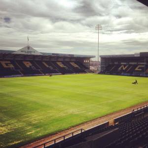 The Meadow Lane ground staff doing an excellent job on the pitch. [credit: Notts County Facebook page]